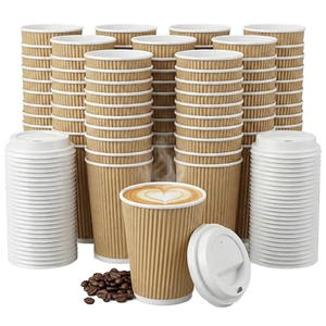 Gobelets à café jetables biodégradables personnalisés pour fêtes, 16 oz, 500 pièces, compatibles micro-ondes, écologiques, fournis par une usine chinoise - Product Image 1