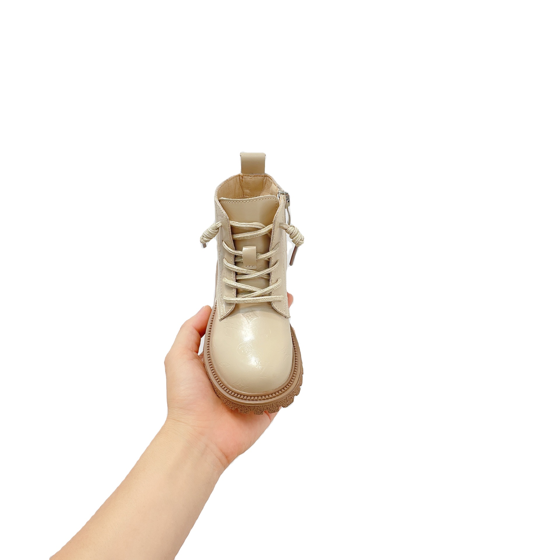 Original Factory 1-5 Years boys girls children Shoes Unisex Short Leather white little Martin Boots for Kids