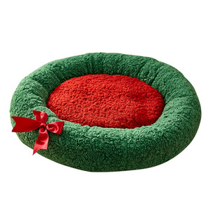 Hersteller Großhandel Solid Pattern Cross-Border Weihnachts serie Katzen nest Winter Warmes Haustier bett für Tiefschlaf - Product Image 5