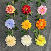 Magnifique bouquet de fleurs de dahlia en soie réaliste fait main pour décoration de Noël, extérieur et jardin