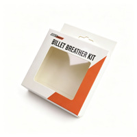 Boîte en papier blanc personnalisée OEM avec fenêtre transparente en PVC et trou de suspension pour l'affichage et le stockage des produits