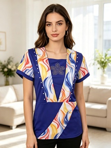 <span class=keywords><strong>Camiseta</strong></span> de Mujer con Lentejuelas y Pedrería Brillante, Personalizable, Precio de Fábrica, para Verano - Product Image 3