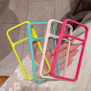 เคสโทรศัพท์อะคริลิกใสขอบนิ่มสีลูกกวาดหน้าต่างใหญ่ สำหรับ iPhone 18 Pro Max 17 16 15 14 ฝาหลังใส - Product Image 2