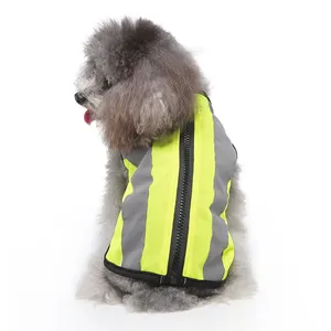 Alta Qualidade Reflexivo Segurança Dog Vest Pet Jacket Zipper Dog T shirt para Cães Pequenas Pet Roupas Baratos