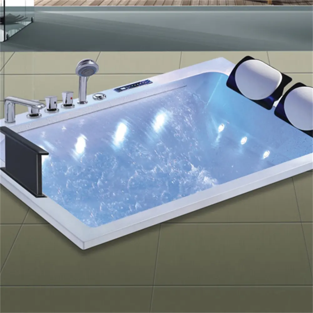 Vasche da bagno rettangolari con massaggio in acrilico a immersione con illuminazione e TV