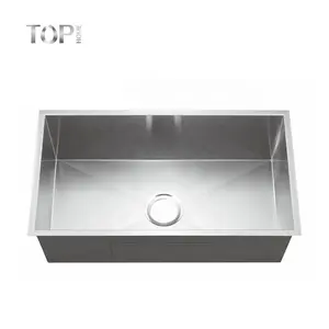 30 "Drop In dapur stasiun kerja persegi panjang mangkuk tunggal 304 Stainless Steel Undermount Sink