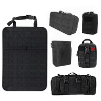 Organisateur de panneau de siège de voiture tactique en tissu Oxford avec 5 pochettes Molle détachables, universel, compatible avec la plupart des véhicules B118