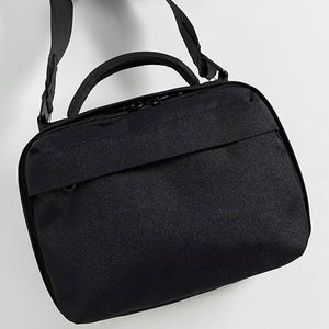 Sac bandoulière unisexe en nylon noir avec logo personnalisé, fermeture éclair, imperméable, pour voyage, hiver, automne - Product Image 2