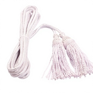Cordones trenzados con revestimiento plateado OEM, ecológicos y personalizables, borlas para accesorios de uniformes de defensa, venta al por mayor, para gaitas de cimbal - Product Image 1