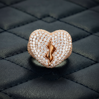 Bague signet en or massif 5CT 9K-22K, bijoux fins personnalisés, hip hop, diamant de laboratoire cultivé IGI VVS DEF couleur, cœur brisé, pour hommes