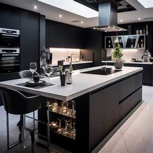 Armoires de cuisine modulaires en chêne massif, écologiques, de style européen, personnalisables, multifonctionnelles, rangement mural, salle à manger, thé, eau - Product Image 4