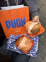 Scatola Personalizzata per Asporto, Confezione Monouso per Hamburger e Sacchetto in Carta Kraft per QSR