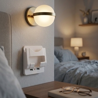 Support de charge pour téléphone portable industriel, prise murale avec 1 sortie, indice de protection IP22, matériau PC ignifuge, courant 2,1A