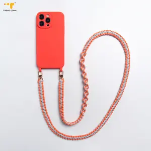 Braided Cotton Handmade Crossbody Necklace Lanyard Soft Safty Phone Lanyard Connector Snake Chain Phone Case For IPhone 13 14 15