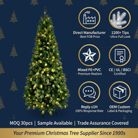 Sapin de Noël Artificiel Haut de Gamme Réaliste de 2,10 m avec Base Robuste en PVC Écologique pour Décoration de Salon