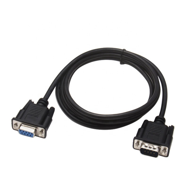 1.5M Black Straight Through DB9 RS232 Serial Cable 9PIN Serial Extension Cable Male to Female Cable
