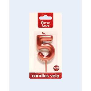 Party Love Number 5 Candle 6Cm Birthday Cake Decoration - Product Image 2