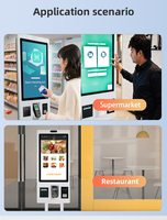 Terminal de paiement POS interactif à écran tactile double face de 23,8 pouces, kiosque LCD à service libre