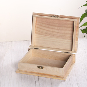 Caja de madera con forma de libro, caja rectangular de madera maciza de 21cm para almacenamiento de joyas, caja de regalo para embalaje de dulces de boda - Product Image 2