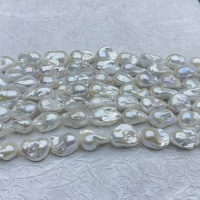 Collier de perles de culture d'eau douce baroques blanches irrégulières de grande taille (14-19 mm) – Vente en gros de fils de perles d'eau douce