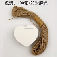 Étiquettes en papier kraft en forme de cœur avec ficelle de jute de 20 m, 100 étiquettes suspendues pour la Saint-Valentin, pour mariage, pot à bougie, emballage cadeau
