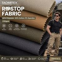 Tissu Ripstop Extensible T/C 230GSM de Qualité Professionnelle, Ignifuge, Imperméable et Résistant à l'Abrasion pour Vêtements