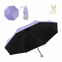 Guarda-chuva Manual Mini Personalizado com Logo, 5 Dobras, Portátil, Resistente a UV, À Prova de Vento, Leve, Design Clássico, Tubo de Ferro para Viagem