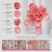 Grand ensemble de fleurs en papier crépon pour toile de fond de scène de mariage, décoration d'événements, accessoires de photographie et vitrine