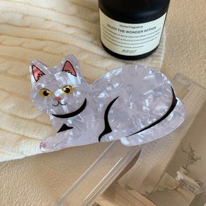 Pabrik Kustom manis lucu Korea bentuk kucing jepit rambut cakar klip untuk wanita mudah terurai Logo rambut tipis dekorasi rambut - Product Image 4