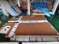 Plateforme flottante gonflable avec plancher en teck souple pour jet ski, yacht, bateau, stationnement aquatique