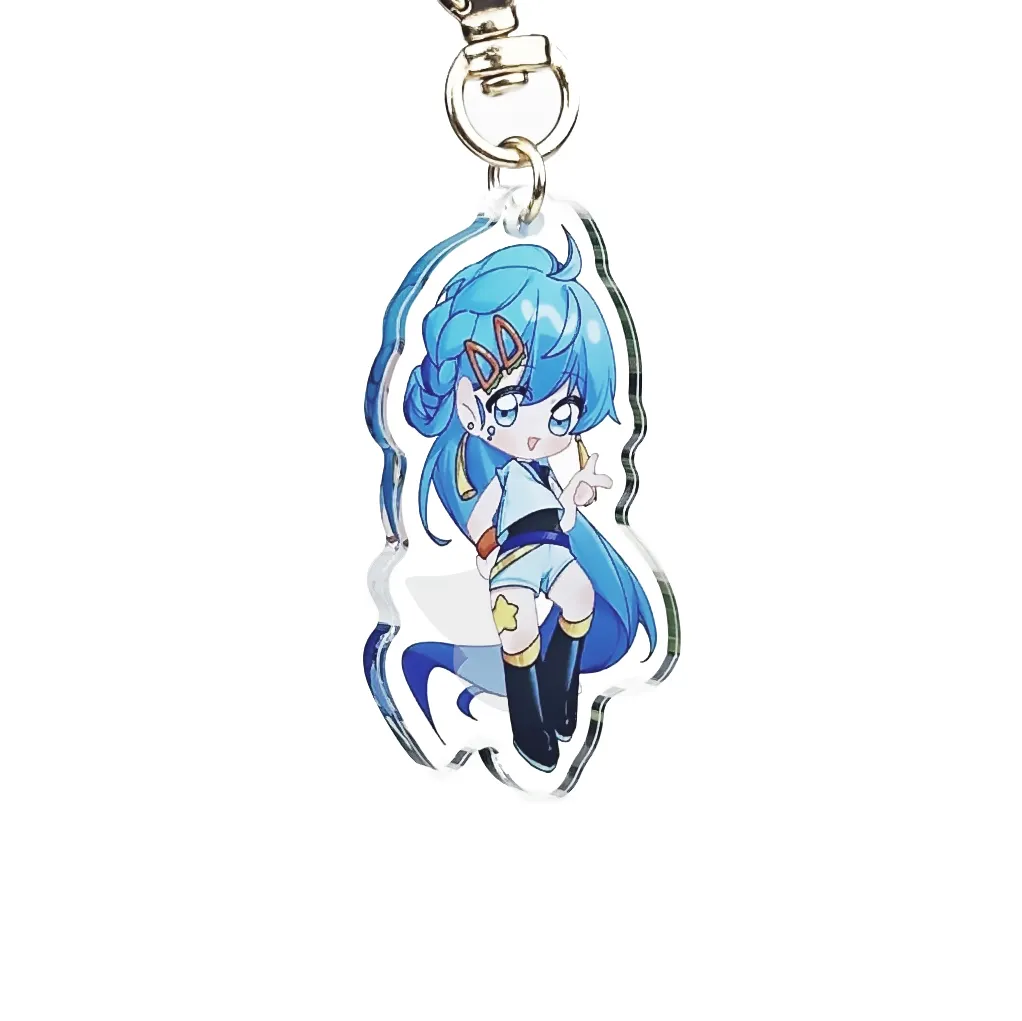 Custom Cartoon Character Key Chain Acrylic charms with UV Printing Stainless Steel Metal 6-Color Print Custom Keychain