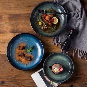 Round Shaped <b>Ceramic</b> Pasta <b>Plate</b> Fruit Salad Serving <b>Plate</b> Household Restaurant Porcelain <b>Plate</b> for Pizza Sushi Dessert Soup - Product Image 1