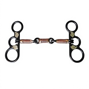 Bocado de caballo de estilo occidental con alambre de cobre y acero al carbono, mejillas grabadas con hoja plateada para entrenamiento de doma. - Product Image 3