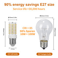 Ampoule LED E27 Intelligente Dimmable 7W 2835SMD Corn Light Nouveauté Céramique+PC AC230V 650lm Télécommande Quatre Couleurs Intelligente Vente Chaude