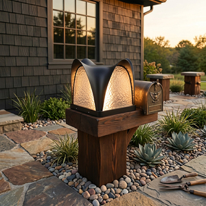 Lámpara Solar para Poste, de Acero Inoxidable y Acrílico, Estilo Nórdico, para Jardín, Puerta, <span class=keywords><strong>Pilar</strong></span>, Paisaje, Decorativa, Impermeable, LED, para Césped - Product Image 3