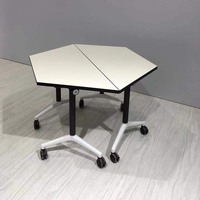 Meubles Lysun, salle de réunion, salle de conférence, bureau en forme de trapèze, table de formation de bureau, multifonctionnel