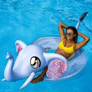 ห่วงยางว่ายน้ำรูปช้าง PVC แบบมีกลิตเตอร์ ขนาดใหญ่ สำหรับผู้ใหญ่ - Product Image 4