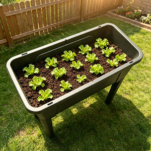 Jardinera de Plástico Resistente con Tapa Transparente, Jardinera Rectangular Elevada Moderna para Vegetales y Flores - Product Image 3
