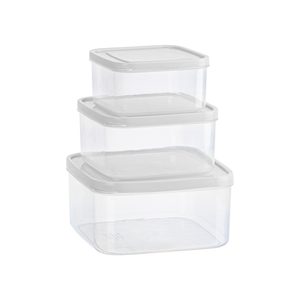 Hot Sale Set of 3 Hokori <b>Square</b> Food <b>Container</b> BPA Free Airtight <b>Plastic</b> Meal Prep Storage Boxes - Product Image 4