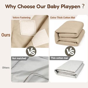 <span class=keywords><strong>Parc</strong></span> <span class=keywords><strong>de</strong></span> jeu pliable en plastique pour bébés et tout-petits avec <span class=keywords><strong>tapis</strong></span> et clôture, maille respirante et coussinets anti-chute (71x59 po) - Product Image 3
