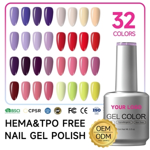 Gel de Color de Fórmula Suave de 15 ml, No Irritante, Removible en Agua, Impresión de Etiqueta Personalizada, Servicio OEM, Esmalte de Gel Sin HEMA ni TPO, Superventas - Product Image 1