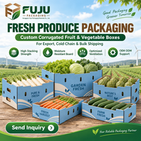 Boîtes rigides ondulées personnalisables haut de gamme, écologiques et robustes FUJU, tendance mode, pour l'agriculture, les fruits et les légumes