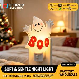 Lámpara de Noche LED de Dibujos Animados para Dormitorio, Luz Nocturna para Halloween, Lindo Fantasma BOO, Decoración para Sala de Estar Infantil, Proyección de 7 Colores - Product Image 1