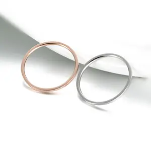 Korean rose gold tail ring smooth simple women&#39;s fine ring ladies nameless ring factory outlet