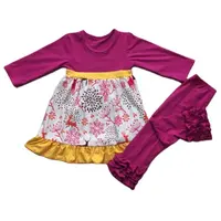 Herstellung Kinder bekleidung versand bereit Low MOQ Custom ized Floral Country Style Boutique-Sets für Mädchen Kinder bekleidung