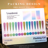 Vendeeni 15 couleurs Super Shiny Macaron Flash Gel Polish Collection GRATUIT TPO HEMA OEM Glitter Réfléchissant Disco Gel Vernis À Ongles