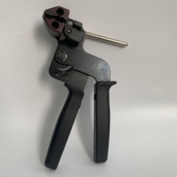 Outil à serre-câbles en acier inoxydable LQG, outil manuel noir en acier inoxydable pour serre-câbles, outil de tension et de coupe réglable