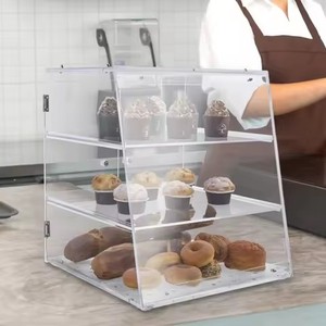 Tùy chỉnh <span class=keywords><strong>Acrylic</strong></span> bánh mì hiển thị trường hợp bánh hiển thị trường hợp Stackable <span class=keywords><strong>Acrylic</strong></span> Pastry trường hợp hộp cho Countertop - Product Image 4