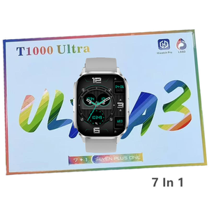 Montre Intelligente T1000Ultra D98 D-P9 S9 I-740 I20 <span class=keywords><strong>12</strong></span> en 1 avec 7 Bracelets Interchangeables pour Sport, Coffret Cadeau - Product Image 1