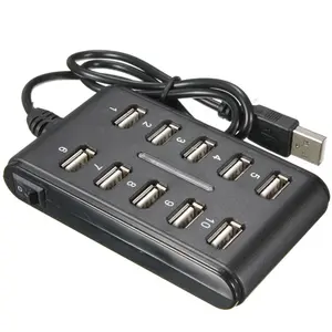 Yüksek hızlı 480 Mbps USB 2.0 Hub 10 port çok kişisel bilgisayar PC laptop için USB HUB taşınabilir USB Splitter